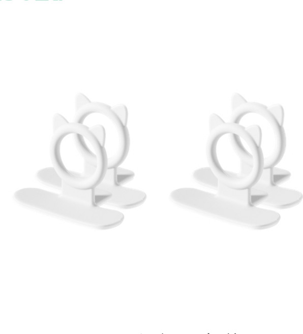 더자카 네코 접착식 실리콘 변기뚜껑 손잡이 4p, 화이트