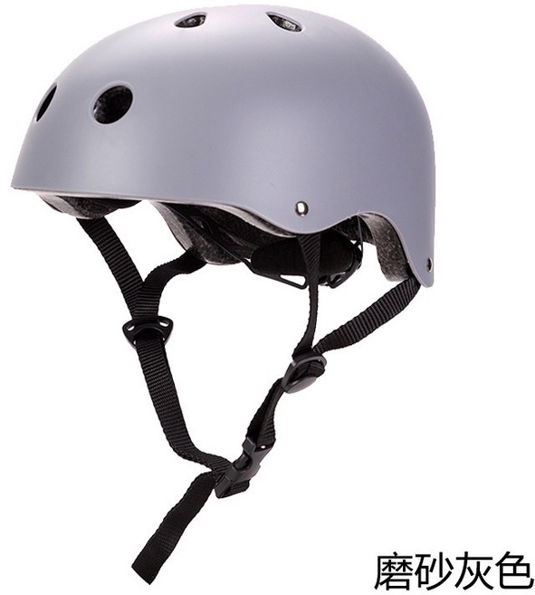 HAIICH 安全帽 滑板滑雪自行車騎行頭盔, 磨砂-啞灰色,可調節L碼56-61CM(成年男女), 1個