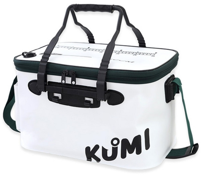 쿠미 맥스 다용도 접이식 보조가방 살림통 밑밥통 낚시 가방 미끼통, 화이트
