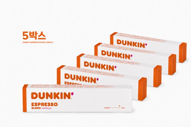 던킨도너츠 에스프레소 블렌드 캡슐커피, 5g, 20개입, 5개