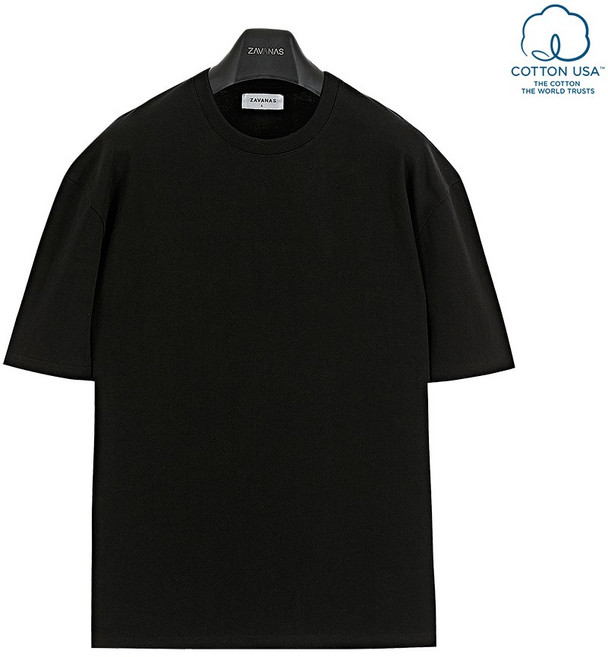 자바나스 10수 어깨넓어보이는 두꺼운 세미 오버핏 반팔 D 익스트림 USA코튼 티셔츠