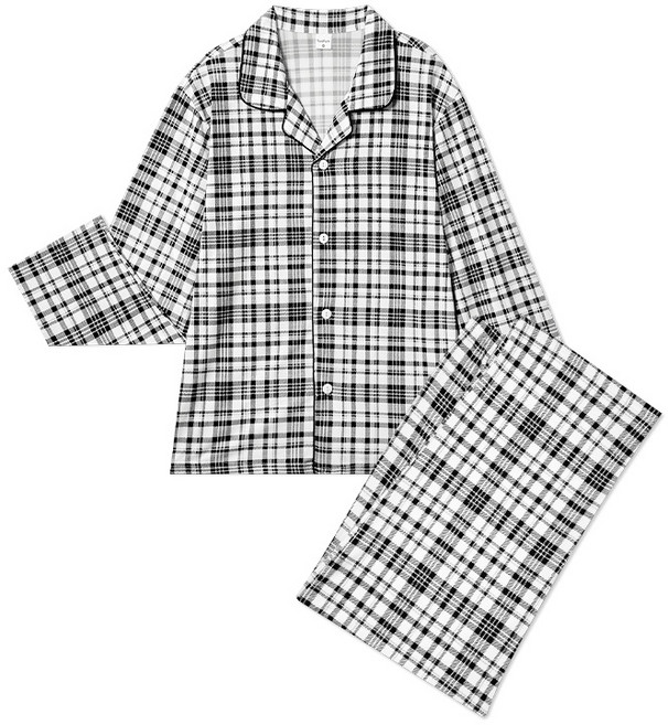 수아팜 아동 블랙체크 긴팔 파자마 세트