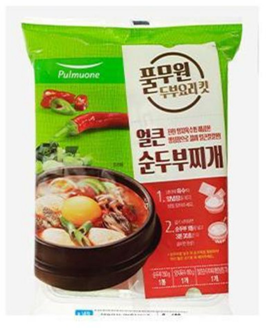 풀무원 얼큰 순두부찌개 KIT 2인분, 600g, 6개
