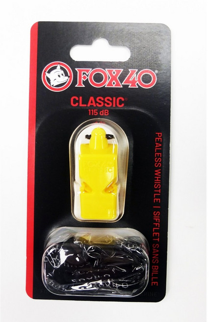 FOX40 Classic 系列求生哨 115db 附繫繩, 黃色, 1個