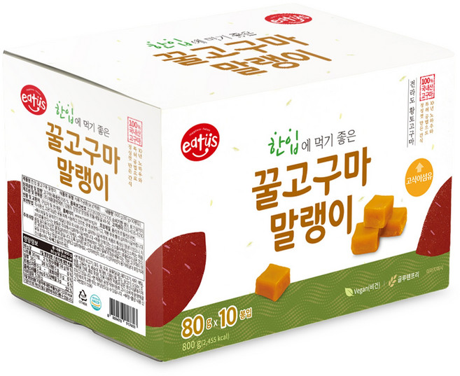 [이더스] 코스트코 입점 한입 전라도 꿀 고구마 말랭이, 10개, 80g