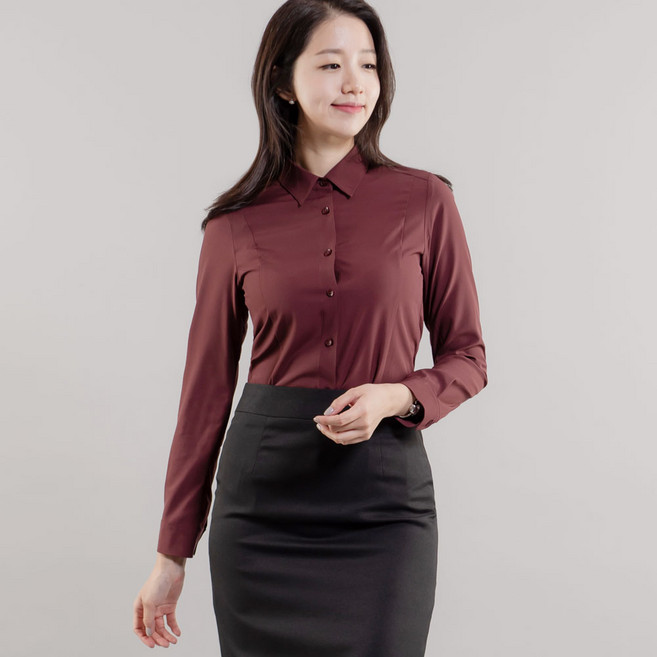 체인지 여성 슬림핏 빅사이즈 셔츠 블라우스