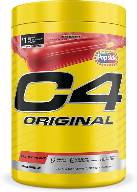 셀루코어 C4 오리지널 프리 운동 파우더 무설탕 남녀 200mg 카페인 + 카노신 베타-알라닌 크레아틴 AI 펩타이드 - 하와이안 펀치 30인분, Popsicle Cherry, 15.87 Ounce (Pack, 270g - 쿠팡
