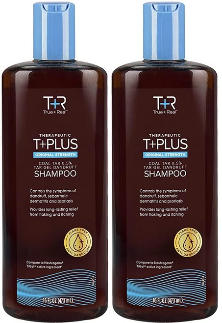 True+Real Coal Tar Therapeutic Plus 샴푸 473ml(16액량 온스), 2개, 473ml - 쿠팡