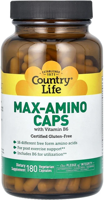 컨트리라이프 맥스-아미노 캡스 비타민B-6 함유 베지캡슐 180정, 1개 - 쿠팡