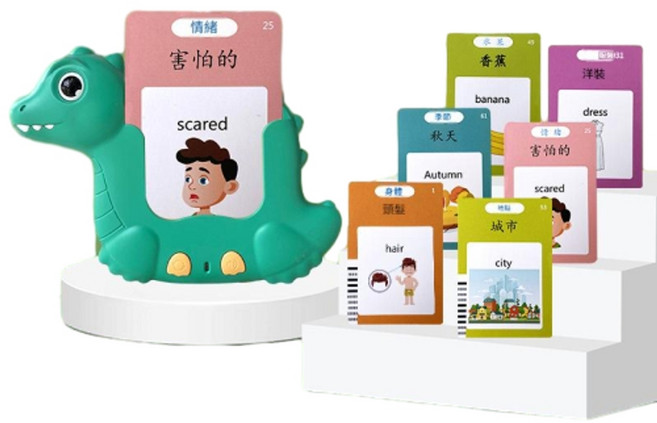 YZMY 兒童益智卡片機, 恐龍款 510中英文內容