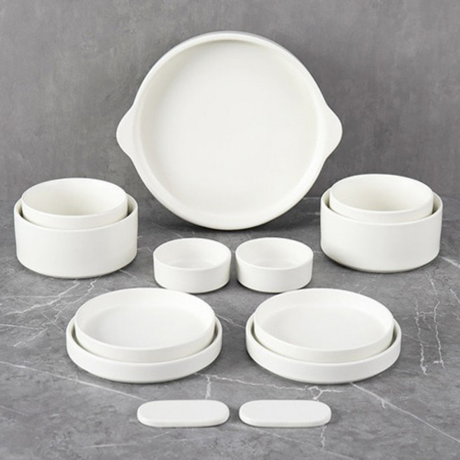 cocooning 신혼부부 혼밥 공기대접 1인 그릇 세트 시리즈3, 크림