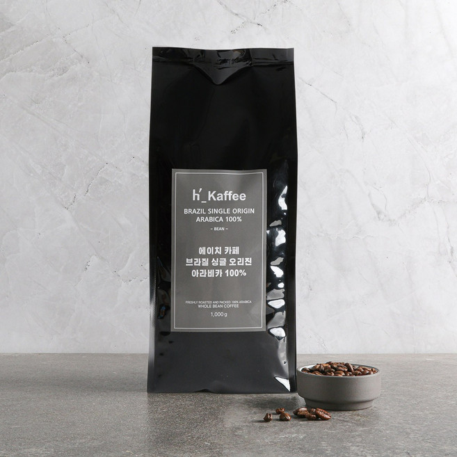 에이치카페 브라질 싱글 오리진 아라비카 100% 커피 원두, 1개, 1kg, 홀빈(분쇄안함)