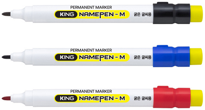 라인플러스 킹네임펜 M 굵은글씨용 1자루 검정, 20개