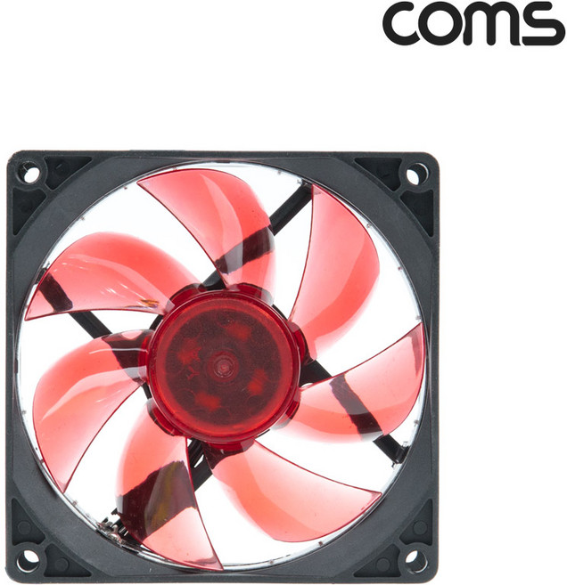 컴스 Red LED 케이스 쿨러 90mm, BT203, 1개