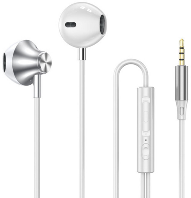 이어폰 형 유선 헤드폰 HiFi 음악 이어 버드 Handfree 이어폰 Type-C 3.5mm Xiaomi 태블릿 노트북 용 마이크 유선 이어 플러그 포함, [10] White 3.5mm
