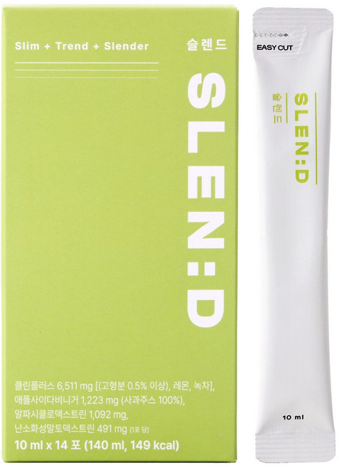 슬렌드 알파CD 애플 사이다 비니거 사과초모식초 애사비, 14개, 10ml