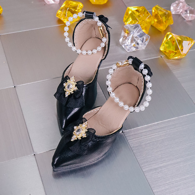 구체관절인형 신발 리본 하이힐 구두 42cm MSD, 블랙, 1개