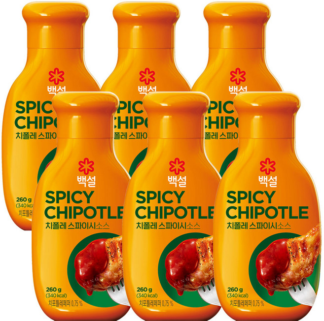 [제일제당] [CJ] 백설 치폴레 스파이시 소스 260g, 6개