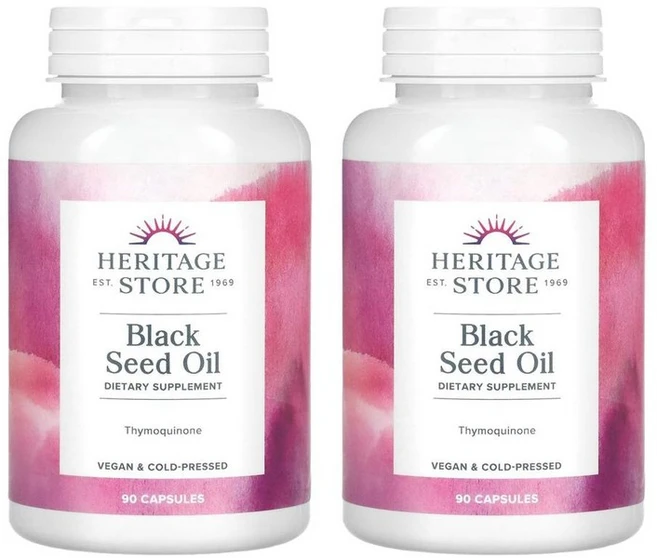 Heritage Store 블랙씨드 오일 90캡슐 x2팩, 2개, 90정 - 쿠팡