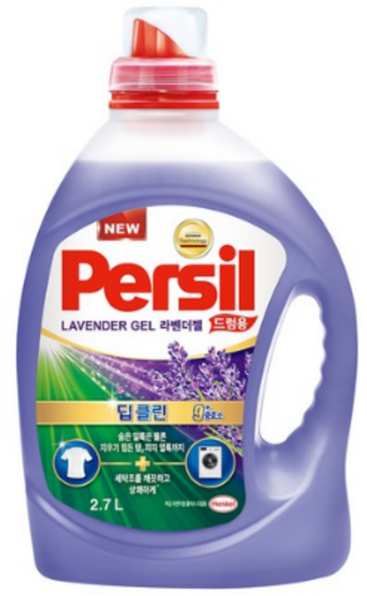 퍼실 딥클린 라벤더젤 드럼용 라벤더코튼향 액상세제 본품, 2.7L, 4개