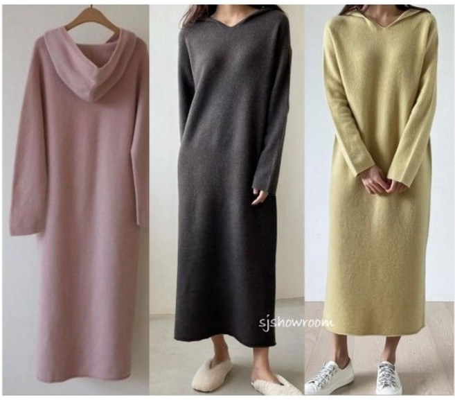 홀가먼트 후드 원피스