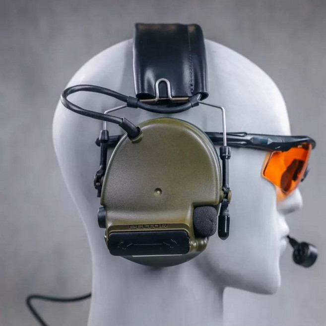 3M 펠터 소음방지귀마개 Comtac 하드택 XPI Peltor 올리브그린, 1개, A. 군용 녹색 이어머프