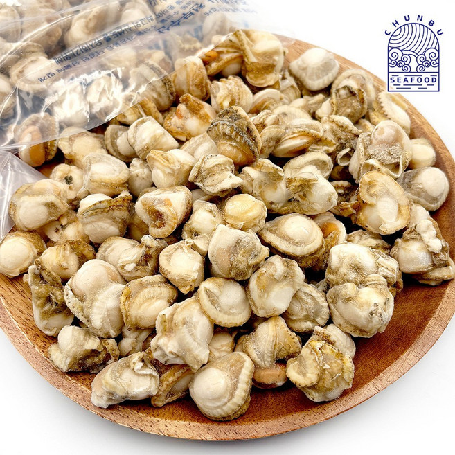 냉동 자숙 가리비살 내장없는 횟감용 가리비 관자 버터구이 캠핑 요리, 1개, 1kg