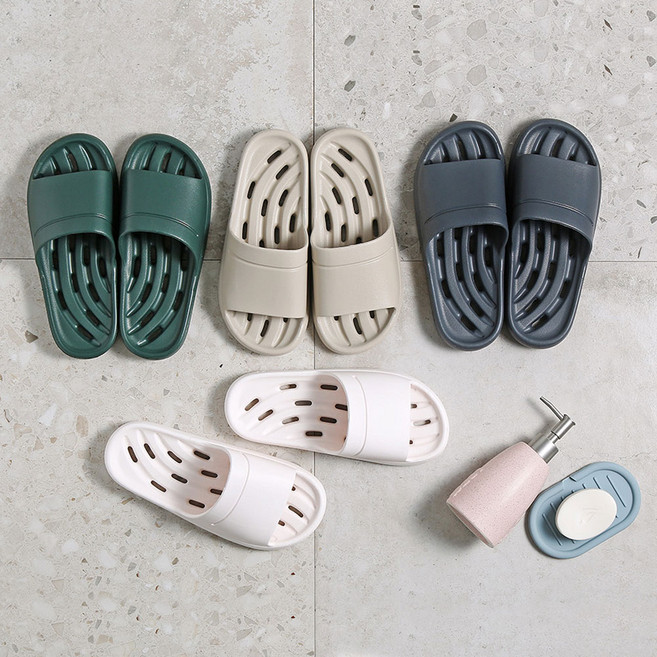 리빙안 발볼편한 두툼 욕실화, 딥그린, 1개