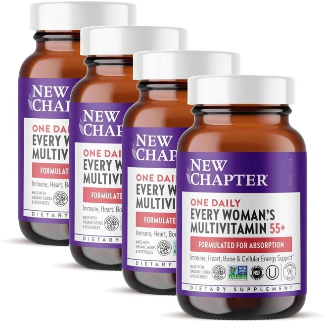 뉴챕터 55세이상 여성 원데일리 멀티비타민 New Chapter Women's Multivitamin 55 plus, 4개, 96정 - 쿠팡