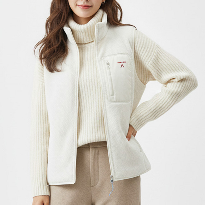 스토리원 WM-FWOT038 여성 데일리 폴라폴리스 조끼