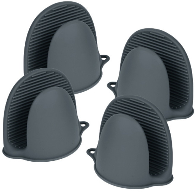 국산 실리팟 실리콘 주방 오븐 장갑 양손 세트, 차콜색상, 2세트