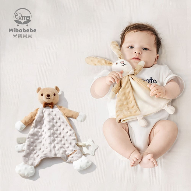 可愛兔子造型豆豆安撫娃娃 柔軟材質呵護寶寶肌膚, 小兔凱西, 1個