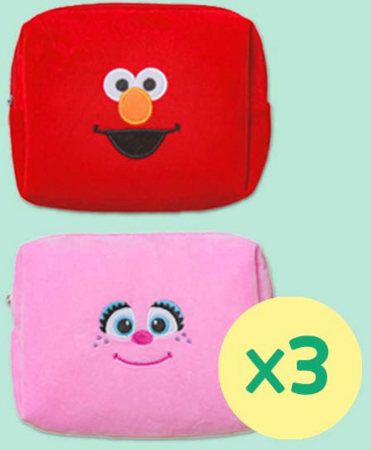 세사미스트리트 파우치 대형 / 파우치 대용량파우치 화장파우치 엘모 쿠키몬스터