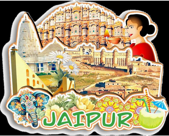 자이푸르 방갈로르 마두라이 마이소레 아마르티르 인도 냉장고 자석 여행 기념품 선물, 5. Jaipur3, 1개