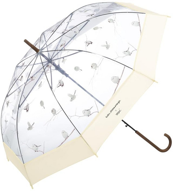 Wpc. 우산 비닐 우산 산나기 소동 × Wpc. ™ 시마에나가 오프 장우산 부모뼈 61cm 여성 오래 사용할 수 있다 점프 크다 눈의 요정 새 튼튼하고 생물 모티프 빛나 치유계