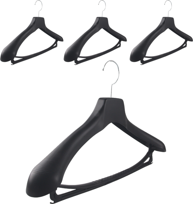 반디 광폭스타일 고급 정장 양복 옷걸이, 검정, 4개