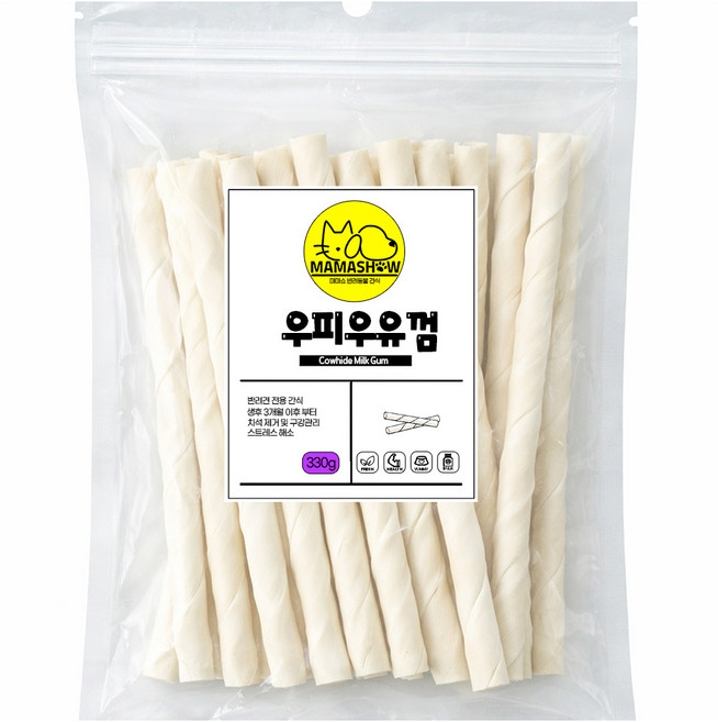 마마쇼 건강한 반려동물 간식, 330g, 1개, 우피우유껌스틱