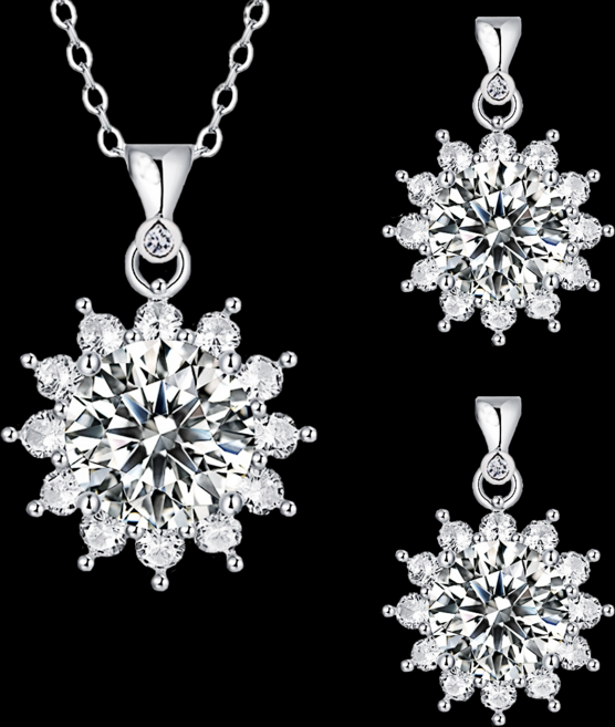 디 골드 천연 다이아몬드 쥬얼리 set