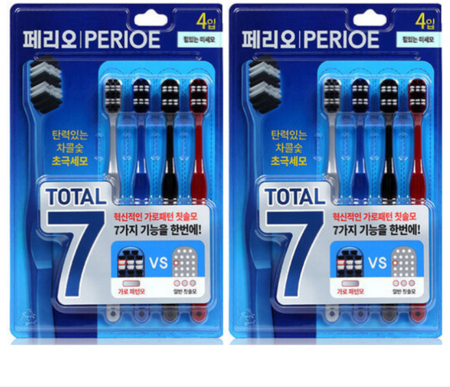 [치과전문의 힘있는 미세모 추천 1위] 충치 미백 어금니 치석 구취 입냄새 잇몸 풀케어 "토탈7 힘있는 미세모 칫솔" [이가튼튼+무료배송], 2세트