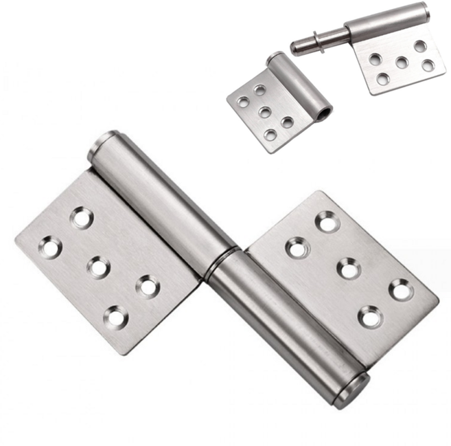 견고한 스텐 방화문경첩 (13.2x5.7cm 분리형) 무거운 대문 철문에 사용 방화문경첩(1개)-피스10개포함, 1개