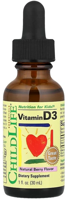 ChildLife Essentials 비타민D3 천연 베리맛 12.5mcg(500IU) 30ml(1fl oz) CDL-10900, 30ml, 1 - 쿠팡