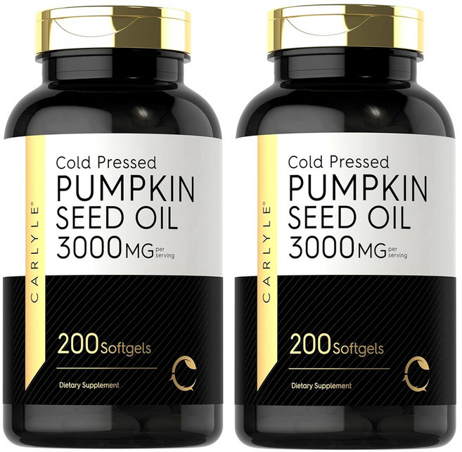Carlyle Pumpkin Seed Oil 3000mg 칼라일 호박씨 오일 200정 2팩, 2개