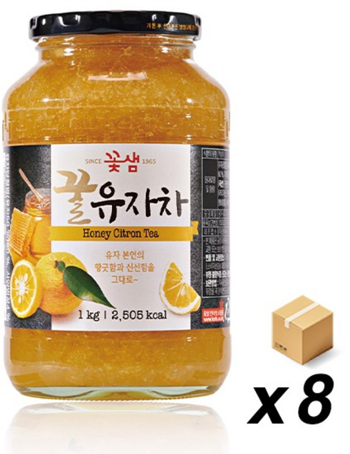 꽃샘 꿀유자차 1Kg 8개 (BOX), 유자차, 1개입