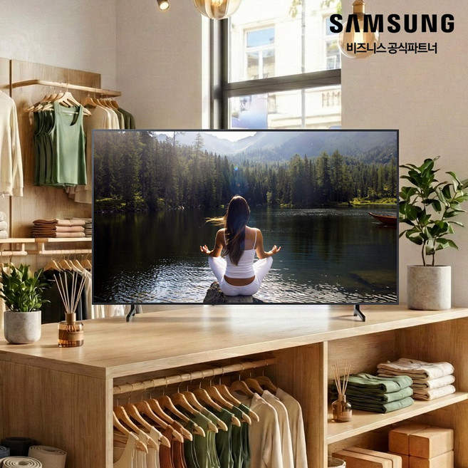 삼성 디지털 사이니지 107.9cm(43인치) 4K DID 모니터 매장 홍보 광고 전자간판 43QET QBC QMC QHC LED 메뉴판, 방문설치, 스탠드 포함, 43인치 (밝기 500nit)