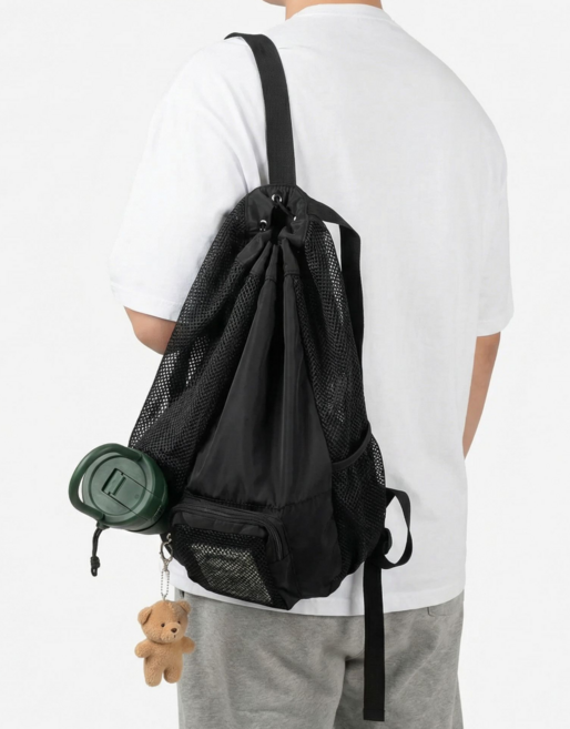 라잌왜지 메쉬 백팩 데일리 다용도 스포츠 헬스 수영 운동 가방