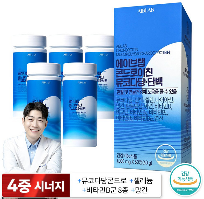 에이브랩 콘드로이친 뮤코다당단백 1200, 5개, 60정