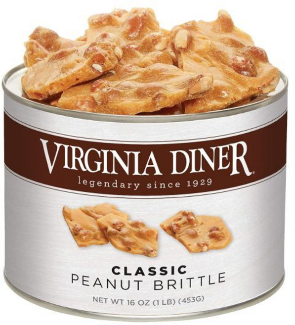 버지니아 다이너 고메 자연산 클래식 땅콩 브리틀 - 버터향 버지니아 땅콩 Non GMO 방부제 없음 16온스(453g)
