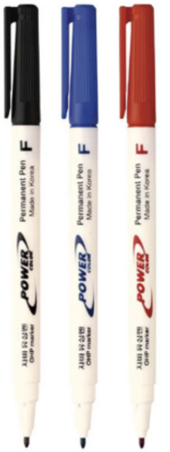 자바 파워 유성펜 네임펜 F 3색, 1팩, 빨강+파랑+검정