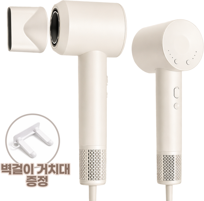 BaoTai 헤어 드라이기 저소음 BLDC 모터 110 000rpm 1500W 초경량 가정용 휴대용, 밀크티, YEY-GS87