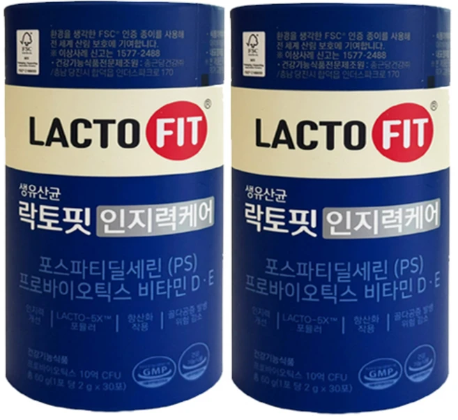 종근당건강 락토핏 인지력 케어 30p, 60g, 2개 - 쿠팡